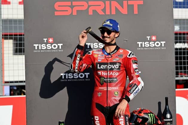 MOTO - MOTO GP - GRAND PRIX OF JAPAN 2025 BAGNAIA Francesco (ita), Ducati Lenovo Team, Ducati Desmosedici GP25, portrait celebrates his victory of the Sprint race during the 2025 MotoGP Motul Grand Prix of Japan on the Twin Ring Motegi Circuit from September 26 to 28, At Motegi, Japan - MotegiJapan Copyright: xGIGIxSOLDANOx