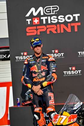 MOTO - MOTO GP - GRAND PRIX OF JAPAN 2025 ACOSTA Pedro (spa), Red Bull KTM Factory Racing, KTM RC16, portrait celebrates his third place of the sprint race during the 2025 MotoGP Motul Grand Prix of Japan on the Twin Ring Motegi Circuit from September 26 to 28, At Motegi, Japan - MotegiJapan Copyright: xGIGIxSOLDANOx