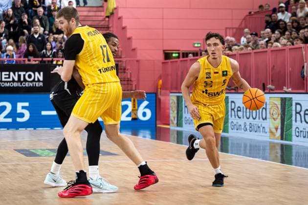 Tigers Tuebingen Nuernberg Falcons, Herren, 2 Bundesliga, Barmer 2 Basketball Bundesliga, pro A, 1 Spieltag, Spielzeit 2025 2025, 27 09 2025 Kaya Bayram Tigers Tuebingen, 05