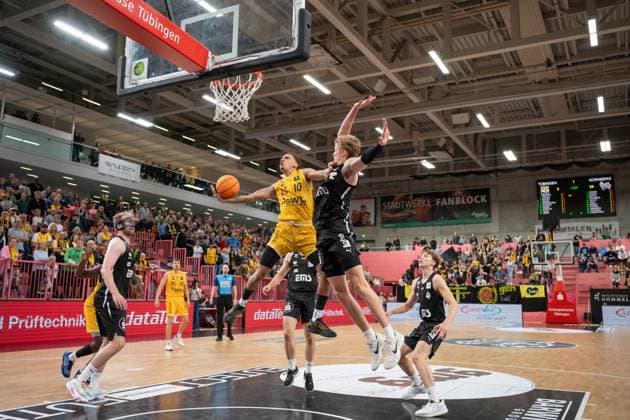 GER, Tigers Tuebingen vs Nuernberg Falcons BC, Basketball, Men, Barmer 2 Basketball Bundesliga, ProA, 1 Matchday, Season 2025 2026, 27 09 2025, GER, Tigers Tuebingen vs Nuernberg Falcons BC, Basketball, Men, Barmer 2 Basketball Bundesliga, ProA, 1 Matchday, Season 2025 2026, 27 09 2025 Tuebingen Copyright: xEibner-Pressefoto WolfgangxFrankx EP_WFK