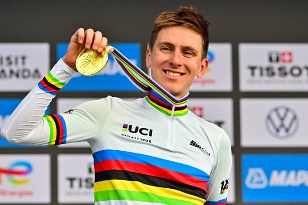 Tadej Pogacar Men Elite Road Race Rwanda 2025 World Champion POGAÄaAR Tadej, Tadej Pogacar, Slovenia, Gold, Slovenia Road Race Men UCI Road World Championships 2025 in Kigali Rwanda 92nd World Championships ME Road Race WC One day race Kigali 267 5km 2025 UCI Road World Championships Kigali Rwanda 28 09 2025