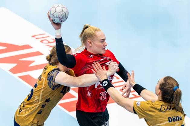28 09 2025, GER, Handball, Women, Season 2025 2026, DHB Cup 2 Round Round of 16, Thueringer HC Buxtehuder SV Johanna Reichert Thueringer HC,29 99947 Bad Langensalza Salza Halle Sporthalle Mehrz Thüringen Germany