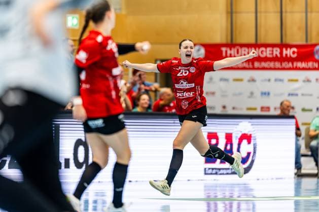 28 09 2025, GER, Handball, Women, Season 2025 2026, DHB Pokal 2 Runde Achtelfinale, Thueringer HC Buxtehuder SV Anna Szabo Thueringer HC,26 99947 Bad Langensalza Salza Halle Sporthalle Mehrz Thüringen Germany