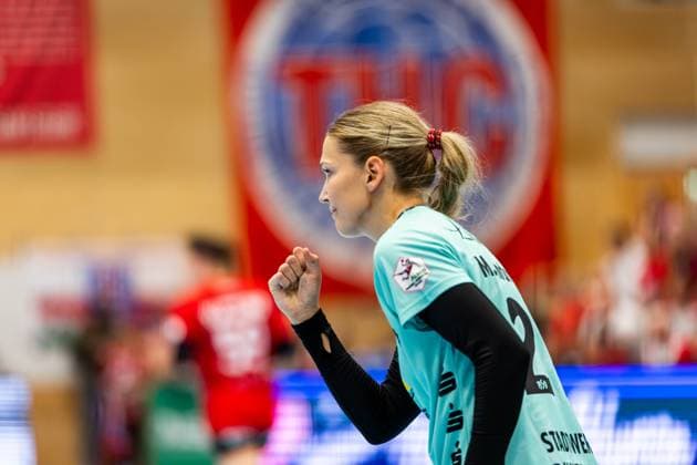 28 09 2025, GER, Handball, Women, Season 2025 2026, DHB Pokal 2 Runde Achtelfinale, Thueringer HC Buxtehuder SV Marie Andresen Buxtehuder SV 99947 Bad Langensalza Salza Halle Sporthalle Mehrz Thüringen Germany