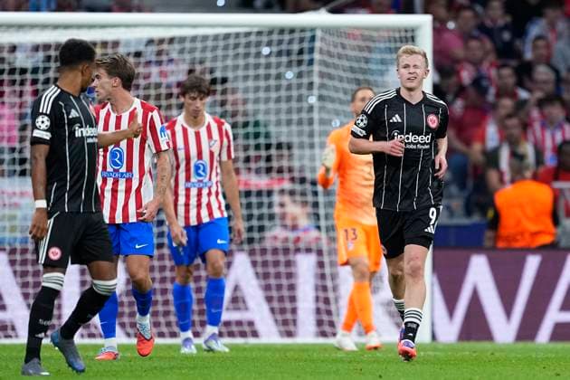 September 30, 2025, Madrid, Madrid, Spain: Jonathan Burkardt of Eintracht FrankfurtÃ¢â‚¬¹Ã¢â‚¬¹ celebrates a goal during the UEFA Champions League 2025 26 League Phase MD2 match between Atletico de Madrid and Eintracht Frankfurt at Riyadh Air Metropolitano on September 30, 2025, in Madrid, Spain. Madrid Spain - ZUMAa181 20250930_zaa_a181_276 Copyright: xOscarxJ.xBarrosox