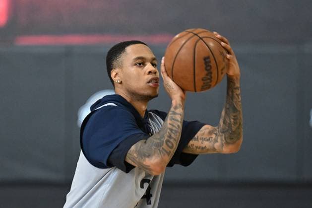 NBA, Basketball Herren, USA PELICANS MEDIA CALL, Jordan Hawkins of the New Orleans Pelicans during a practice session ahead of their games against Melbourne United and South East Melbourne Phoenix at CourtSide in Melbourne, Victoria, Wednesday, October 1, 2025. ( NO ARCHIVING Melbourne Victoria Australia  Copyright: xJamesxRossx 20251001188839812230