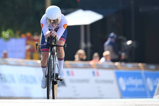 UEC 2025 Road European Championship, EM, Europameisterschaft Drome-Ardeche 01 10 2025 ETOILE-SUR-RHONE, FRANCE - OCTOBER 01 : Henderson Anna (Great Britain) during the Women Elite Individual Time Trial of the 2025 UEC Road European Championship Drome-Ardeche 10th edition an UCI Continental Championships cycling race of 24 km with start in Loriol-sur-Drome and finish in Etoile-sur-Rhone on October 1, 2025 in Etoile-sur-Rhone, France, 01 10 2025 Etoile-sur-Rhone France  Copyright: xVincentxKalutx