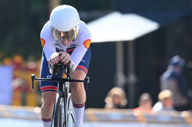 UEC 2025 Road European Championship, EM, Europameisterschaft Drome-Ardeche 01 10 2025 ETOILE-SUR-RHONE, FRANCE - OCTOBER 01 : Henderson Anna (Great Britain) during the Women Elite Individual Time Trial of the 2025 UEC Road European Championship Drome-Ardeche 10th edition an UCI Continental Championships cycling race of 24 km with start in Loriol-sur-Drome and finish in Etoile-sur-Rhone on October 1, 2025 in Etoile-sur-Rhone, France, 01 10 2025 Etoile-sur-Rhone France  Copyright: xVincentxKalutx