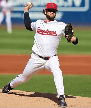 Cleveland Guardians starting pitcher Slade Cecconi (44) throws against the Detroit Tigers in the first inning during game three of a MLB, Baseball Herren, USA American League Wild Card series at Progressive Field in Cleveland, Ohio on Thursday, October 2, 2025.  CLE20251002901 AARONxJOSEFCZYK