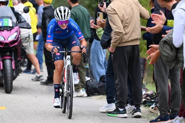 UEC 2025 Road European Championship, EM, Europameisterschaft Drome-Ardeche 04 10 2025 GUILHERAND-GRANGES, FRANCE - OCTOBER 04 : Longo Borghini Elisa (Italy) during the Women Elite cycling road race of the 2025 UEC Road European Championship Drome-Ardeche 10th edition an UCI Continental Championships cycling race of 116.1 km with start in Privas and finish in Guilherand-Granges on October 4, 2025 in Guilherand-Granges, France, 04 10 2025 Guilherand-Granges France  Copyright: xVincentxKalutx
