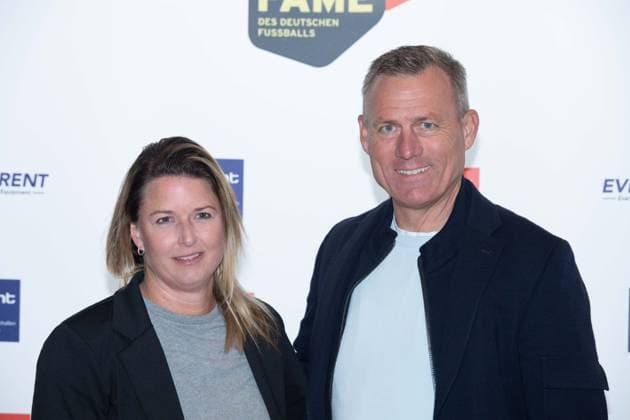 Ingo ANDERBRUEGGE, Anderbrügge, former soccer player, with wife Katrin, Red Carpet, Red Carpet Show, Arrival, HALL OF FAME Award Ceremony 2025 on 06 10 2025 at the German Football Museum in Dortmund Germany Â
