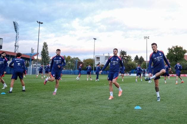 Training session of Croatian National Football Team, Day 2 Martin Baturina, Andrej Kramaric and Ivan Perisic of Croatia during the training session at Maksimir Stadium in Zagreb, Croatia, on October 07, 2025.  MatijaxHabljak PIXSELL