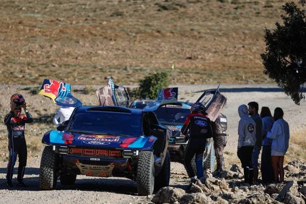 W2RC - RALLYE DU MAROC 2025 228 GUTHRIE Mitch (USA), WALCH Kellon (USA), Ford M Ford Raptor, FIA W2RC, Ultimate T1+, action during the Private of the Rallye du Maroc 2025, 5th round of the 2025 WR2C from October 9 to 10, 2025 in Arzou, Morocco - ArzouMorocco  Copyright: xFREDERICxLExFLOCxHx
