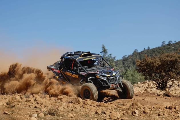 W2RC - RALLYE DU MAROC 2025 411 GONZALEZ FERIOLI Jeremias (arg), RINALDI Gonzalo (arg), Can-Am Factory Team, BRP Can-Am Maverick R, , SSV1, action during the Private of the Rallye du Maroc 2025, 5th round of the 2025 WR2C from October 9 to 10, 2025 in Arzou, Morocco - ArzouMorocco Copyright: xFREDERICxLExFLOCxHx