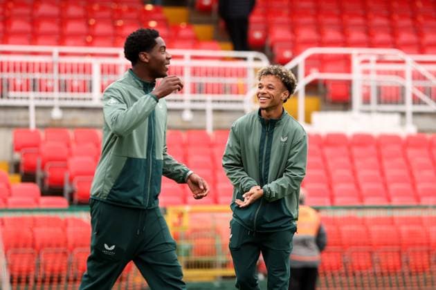 2027 UEFA Under 21 European Championship, EM, Europameisterschaft Qualifier, Turner™s Cross, Cork 10 10 2025 Republic of Ireland vs Slovakia Ireland s James Abankwah and Trent Kone-Doherty James Abankwah and Trent Kone-Doherty 10 10 2025  Copyright: x INPHO BryanxKeanex 0S2A3261 copy