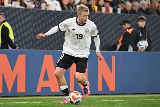 Jonathan BURKARDT GER , action,single action,single image,cropped image,full body shot,whole figure Soccer international match, World Cup Qualification Group A Matchday 07 Germany GER Luxembourg LU 4 0 on 10 10 2025, PreZero Arena Sinsheim