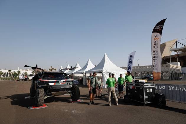 W2RC - RALLYE DU MAROC 2025 200 AL-ATTIYAH Nasser (QAT), LURQUIN Fabian (BEL), The Dacia Sandriders, Dacia Sandrider, FIA W2RC, Ultimate T1+, during the Scrutineering of the Rallye du Maroc 2025, 5th round of the 2025 WR2C from October 10 to 11, 2025 in Fes, Morocco - FesMorocco Copyright: xFREDERICxLExFLOCxHx
