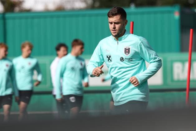 SOCCER - FIFA WC quali, ROU vs AUT VIENNA,AUSTRIA,11.OCT.25 - SOCCER - FIFA World Cup, WM, Weltmeisterschaft, Fussball 2026, European Qualifiers, group stage, OEFB international match, Länderspiel, Nationalmannschaft Romania vs Austria, preview, training Team AUT. Image shows Christoph Baumgartner (AUT). GEPAxpictures xArminxRauthner