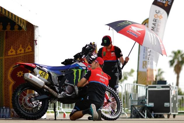 W2RC - RALLYE DU MAROC 2025 68 SCHAREINA Tosha (ESP), Monster Energy Honda HRC, Honda CRF 450, FIM W2RC, RallyGP, during the Scrutineering of the Rallye du Maroc 2025, 5th round of the 2025 WR2C from October 10 to 11, 2025 in Fes, Morocco - FesMorocco Copyright: xFREDERICxLExFLOCxHx