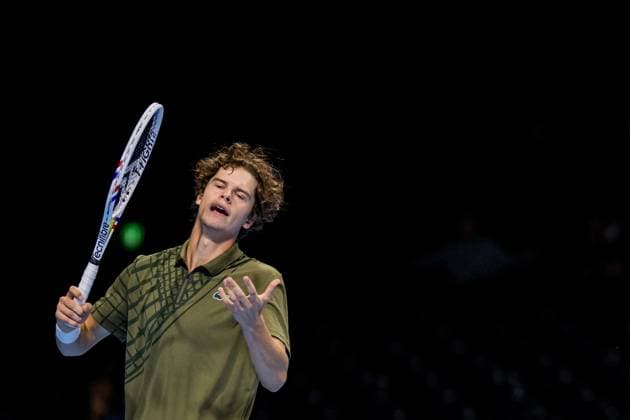 Belgian Alexander Blockx pictured in action during the European Open ATP, Tennis Herren tennis tournament in Brussels, on Monday 13 October 2025. This year s edition of the tournament is taking place from 12 to 19 October 2025. JASPERxJACOBS  x136668812x
