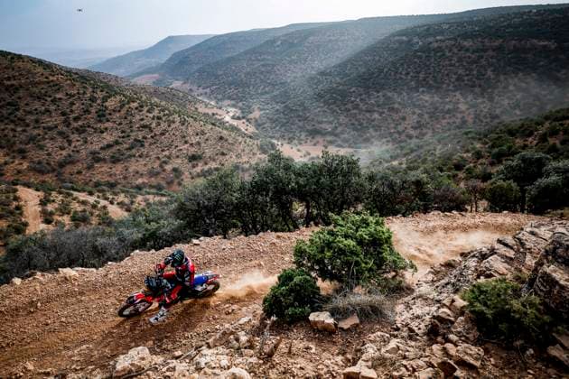 W2RC - RALLYE DU MAROC 2025 09 BRABEC Ricky (USA), Monster Energy Honda HRC, Honda CRF 450, FIM W2RC, RallyGP, action during the Stage 1 of the Rallye du Maroc 2025, 5th round of the 2025 WR2C on October 13, 2025 between Fes and Erfoud, Morocco - ErfoudMorocco  Copyright: xJULIENxDELFOSSEx
