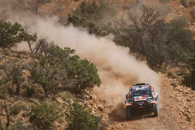 W2RC - RALLYE DU MAROC 2025 205 QUINTERO Seth (USA), SHORT Andrew (USA), Toyota Gazoo Racing W2RC, Toyota Hilux, FIA W2RC, Ultimate T1+, action during the Stage 1 of the Rallye du Maroc 2025, 5th round of the 2025 WR2C on October 13, 2025 between Fes and Erfoud, Morocco - ErfoudMorocco Copyright: xJULIENxDELFOSSEx