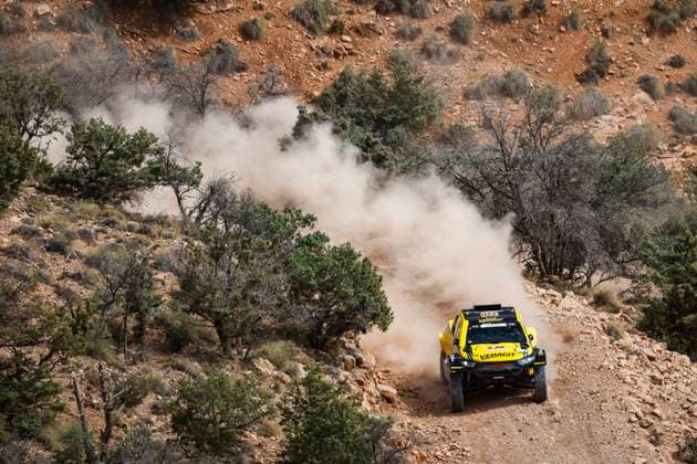 W2RC - RALLYE DU MAROC 2025 220 BAUMGART Marcos (BRA), CINCEA Kleber (BRA), SVR, Toyota Hilux IMT Evo, FIA, Ultimate T1+, action during the Stage 1 of the Rallye du Maroc 2025, 5th round of the 2025 WR2C on October 13, 2025 between Fes and Erfoud, Morocco - ErfoudMorocco Copyright: xJULIENxDELFOSSEx