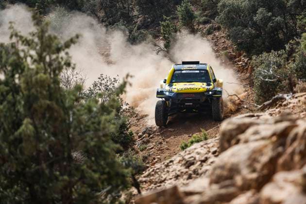 W2RC - RALLYE DU MAROC 2025 220 BAUMGART Marcos (BRA), CINCEA Kleber (BRA), SVR, Toyota Hilux IMT Evo, FIA, Ultimate T1+, action during the Stage 1 of the Rallye du Maroc 2025, 5th round of the 2025 WR2C on October 13, 2025 between Fes and Erfoud, Morocco - ErfoudMorocco Copyright: xJULIENxDELFOSSEx