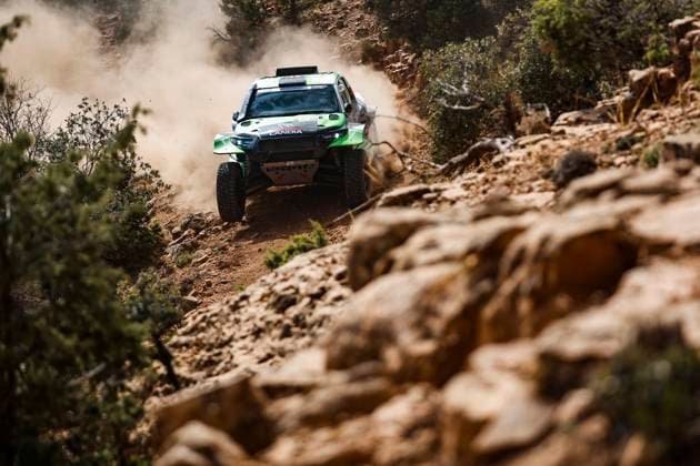 W2RC - RALLYE DU MAROC 2025 210 GOCZAL Eryk (POL), GOSPODARCZYK Szymon (POL), Energylandia Rally Team, Toyota Hilux, FIA W2RC, Ultimate T1+, action during the Stage 1 of the Rallye du Maroc 2025, 5th round of the 2025 WR2C on October 13, 2025 between Fes and Erfoud, Morocco - ErfoudMorocco Copyright: xJULIENxDELFOSSEx