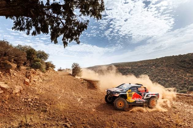 W2RC - RALLYE DU MAROC 2025 205 QUINTERO Seth (USA), SHORT Andrew (USA), Toyota Gazoo Racing W2RC, Toyota Hilux, FIA W2RC, Ultimate T1+, action during the Stage 1 of the Rallye du Maroc 2025, 5th round of the 2025 WR2C on October 13, 2025 between Fes and Erfoud, Morocco - ErfoudMorocco Copyright: xFREDERICxLExFLOCxHx