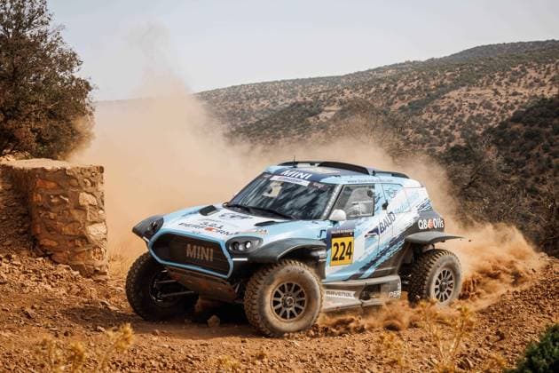 W2RC - RALLYE DU MAROC 2025 224 BAUD Lionel (FRA), BAUD Lucie (FRA), X-Raid Mini JCW, Mini JCW Rally 3.0D, FIA W2RC, Ultimate T1+, action, during the Stage 1 of the Rallye du Maroc 2025, 5th round of the 2025 WR2C on October 13, 2025 between Fes and Erfoud, Morocco - ErfoudMorocco Copyright: xFREDERICxLExFLOCxHx
