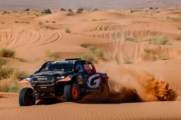 W2RC - RALLYE DU MAROC 2025 204 LATEGAN Henk (RSA), CUMMINGS Brett (RSA), Toyota Gazoo Racing W2RC, Toyota Hilux, FIA W2RC, Ultimate T1+, action during the Stage 2 of the Rallye du Maroc 2025, 5th round of the 2025 WR2C on October 14, 2025 around Erfoud, Morocco - ErfoudMorocco  Copyright: xJULIENxDELFOSSEx