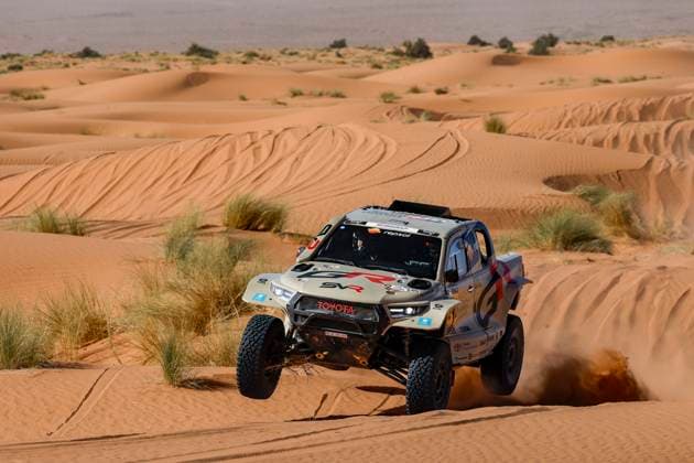 W2RC - RALLYE DU MAROC 2025 240 FERREIRA Joao (POR), PALMEIRO Filipe (POR), Toyota Gazoo Racing, Toyota Hilux IMT Evo, FIA W2RC, Ultimate T1+, action during the Stage 2 of the Rallye du Maroc 2025, 5th round of the 2025 WR2C on October 14, 2025 around Erfoud, Morocco - ErfoudMorocco  Copyright: xJULIENxDELFOSSEx