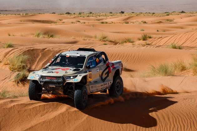 W2RC - RALLYE DU MAROC 2025 240 FERREIRA Joao (POR), PALMEIRO Filipe (POR), Toyota Gazoo Racing, Toyota Hilux IMT Evo, FIA W2RC, Ultimate T1+, action during the Stage 2 of the Rallye du Maroc 2025, 5th round of the 2025 WR2C on October 14, 2025 around Erfoud, Morocco - ErfoudMorocco  Copyright: xJULIENxDELFOSSEx