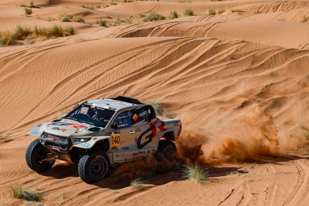 W2RC - RALLYE DU MAROC 2025 240 FERREIRA Joao (POR), PALMEIRO Filipe (POR), Toyota Gazoo Racing, Toyota Hilux IMT Evo, FIA W2RC, Ultimate T1+, action during the Stage 2 of the Rallye du Maroc 2025, 5th round of the 2025 WR2C on October 14, 2025 around Erfoud, Morocco - ErfoudMorocco  Copyright: xJULIENxDELFOSSEx