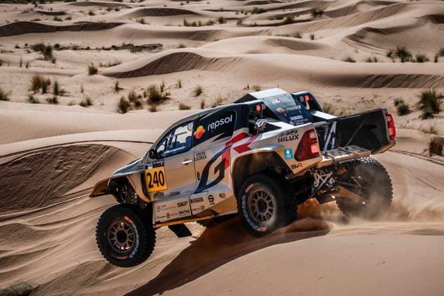 W2RC - RALLYE DU MAROC 2025 240 FERREIRA Joao (POR), PALMEIRO Filipe (POR), Toyota Gazoo Racing, Toyota Hilux IMT Evo, FIA W2RC, Ultimate T1+, action during the Stage 2 of the Rallye du Maroc 2025, 5th round of the 2025 WR2C on October 14, 2025 around Erfoud, Morocco - ErfoudMorocco  Copyright: xJULIENxDELFOSSEx