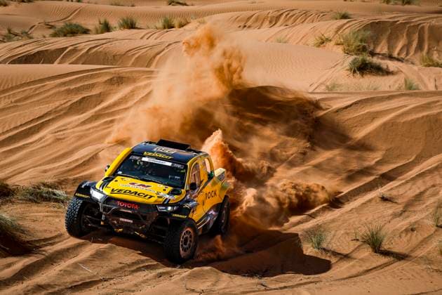 W2RC - RALLYE DU MAROC 2025 220 BAUMGART Marcos (BRA), CINCEA Kleber (BRA), SVR, Toyota Hilux IMT Evo, FIA, Ultimate T1+, action during the Stage 2 of the Rallye du Maroc 2025, 5th round of the 2025 WR2C on October 14, 2025 around Erfoud, Morocco - ErfoudMorocco Copyright: xJULIENxDELFOSSEx