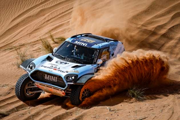 W2RC - RALLYE DU MAROC 2025 224 BAUD Lionel (FRA), BAUD Lucie (FRA), X-Raid Mini JCW, Mini JCW Rally 3.0D, FIA W2RC, Ultimate T1+, action during the Stage 2 of the Rallye du Maroc 2025, 5th round of the 2025 WR2C on October 14, 2025 around Erfoud, Morocco - ErfoudMorocco Copyright: xJULIENxDELFOSSEx