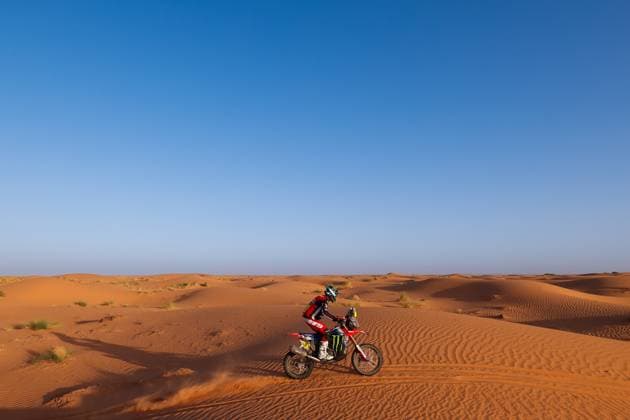 W2RC - RALLYE DU MAROC 2025 09 BRABEC Ricky (USA), Monster Energy Honda HRC, Honda CRF 450, FIM W2RC, RallyGP, action during the Stage 2 of the Rallye du Maroc 2025, 5th round of the 2025 WR2C on October 14, 2025 around Erfoud, Morocco - ErfoudMorocco  Copyright: xFREDERICxLExFLOCxHx