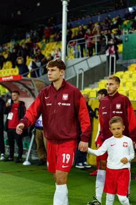 Marcel Krajewski seen during U21, U 21 2027 EURO Qualifying, EM, Europameisterschaft game between national teams of Poland and Montenegro (Kazimierz Koper Ball Raw Images) Katowice Arena Katowice Poland Copyright: xKazimierzxKoperx kazimierzkoper_poland_montenegro_u21_2526-044