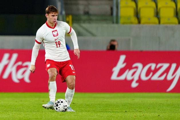 Marcel Krajewski seen during U21, U 21 2027 EURO Qualifying, EM, Europameisterschaft game between national teams of Poland and Montenegro (Kazimierz Koper Ball Raw Images) Katowice Arena Katowice Poland Copyright: xKazimierzxKoperx kazimierzkoper_poland_montenegro_u21_2526-098