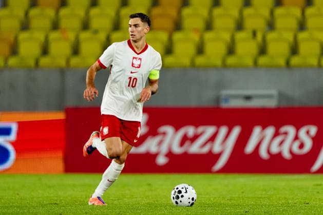 Tomasz Pienko seen during U21, U 21 2027 EURO Qualifying, EM, Europameisterschaft game between national teams of Poland and Montenegro (Kazimierz Koper Ball Raw Images) Katowice Arena Katowice Poland Copyright: xKazimierzxKoperx kazimierzkoper_poland_montenegro_u21_2526-134