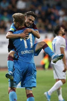 Kasimpasa v Trabzonspor: Turkish Super Lig ISTANBUL, TURKEY - AUGUST 18: Alexander Sorloth (11) of Trabzonspor celebrates after scoring a goal during Turkish Super Lig soccer match between Kasimpasa and Trabzonspor at Recep Tayyip Erdogan Stadium in Istanbul, Turkey on August 18, 2019. Istanbul Turkey. Editorial use only. Please get in touch for any other usage.  Copyright: x2025xAnadoluxArifxHüdaverdixYamanx