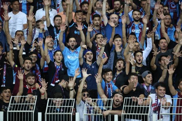 Kasimpasa v Trabzonspor: Turkish Super Lig ISTANBUL, TURKEY - AUGUST 18: Trabzonspor fans are seen during the Turkish Super Lig soccer match between Kasimpasa and Trabzonspor at Recep Tayyip Erdogan Stadium in Istanbul, Turkey on August 18, 2019. Istanbul Turkey. Editorial use only. Please get in touch for any other usage.  Copyright: x2025xAnadoluxArifxHüdaverdixYamanx