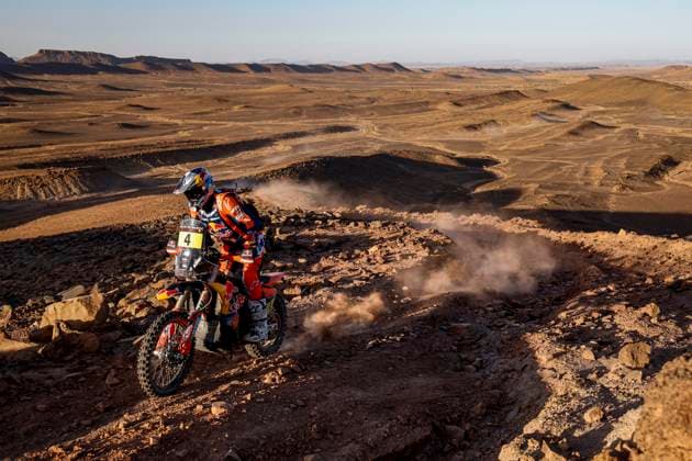 W2RC - RALLYE DU MAROC 2025 04 SANDERS Daniel (AUS), Red Bull KTM Factory Racing, KTM 450 Rally Factory, FIM W2RC, RallyGP, action during the Stage 3 of the Rallye du Maroc 2025, 5th round of the 2025 WR2C on October 15, 2025 around Erfoud, Morocco - ErfoudMorocco Copyright: xJULIENxDELFOSSEx