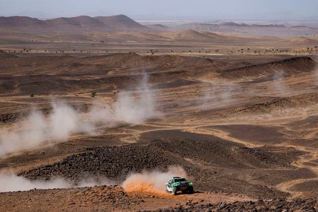 W2RC - RALLYE DU MAROC 2025 210 GOCZAL Eryk (POL), GOSPODARCZYK Szymon (POL), Energylandia Rally Team, Toyota Hilux, FIA W2RC, Ultimate T1+, action during the Stage 3 of the Rallye du Maroc 2025, 5th round of the 2025 WR2C on October 15, 2025 around Erfoud, Morocco - ErfoudMorocco Copyright: xJULIENxDELFOSSEx