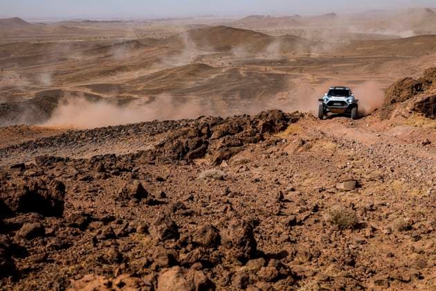 W2RC - RALLYE DU MAROC 2025 224 BAUD Lionel (FRA), BAUD Lucie (FRA), X-Raid Mini JCW, Mini JCW Rally 3.0D, FIA W2RC, Ultimate T1+, action during the Stage 3 of the Rallye du Maroc 2025, 5th round of the 2025 WR2C on October 15, 2025 around Erfoud, Morocco - ErfoudMorocco Copyright: xJULIENxDELFOSSEx