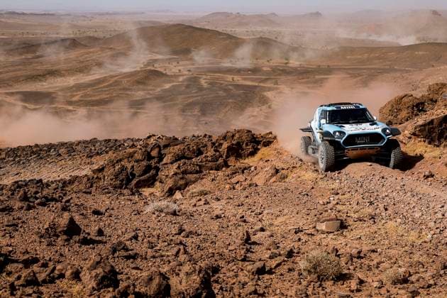 W2RC - RALLYE DU MAROC 2025 224 BAUD Lionel (FRA), BAUD Lucie (FRA), X-Raid Mini JCW, Mini JCW Rally 3.0D, FIA W2RC, Ultimate T1+, action during the Stage 3 of the Rallye du Maroc 2025, 5th round of the 2025 WR2C on October 15, 2025 around Erfoud, Morocco - ErfoudMorocco Copyright: xJULIENxDELFOSSEx