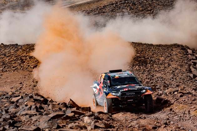 W2RC - RALLYE DU MAROC 2025 204 LATEGAN Henk (RSA), CUMMINGS Brett (RSA), Toyota Gazoo Racing W2RC, Toyota Hilux, FIA W2RC, Ultimate T1+, action during the Stage 3 of the Rallye du Maroc 2025, 5th round of the 2025 WR2C on October 15, 2025 around Erfoud, Morocco - ErfoudMorocco  Copyright: xJULIENxDELFOSSEx