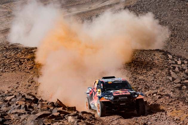 W2RC - RALLYE DU MAROC 2025 205 QUINTERO Seth (USA), SHORT Andrew (USA), Toyota Gazoo Racing W2RC, Toyota Hilux, FIA W2RC, Ultimate T1+, action during the Stage 3 of the Rallye du Maroc 2025, 5th round of the 2025 WR2C on October 15, 2025 around Erfoud, Morocco - ErfoudMorocco Copyright: xJULIENxDELFOSSEx